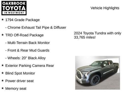 Used 2024 Toyota Tundra 1794 Edition w/ TRD Off-Road Package AWD/4WD image 8