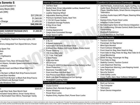 New 2026 Kia Sorento S w/ S Panoramic Sunroof Package image 9
