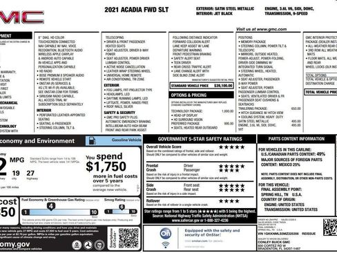 Used 2021 GMC Acadia SLT w/ Technology Package image 3