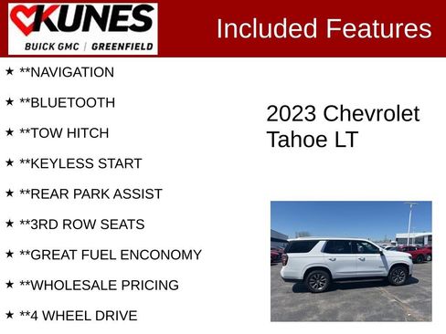 Used 2023 Chevrolet Tahoe LT w/ Luxury Package AWD/4WD image 3