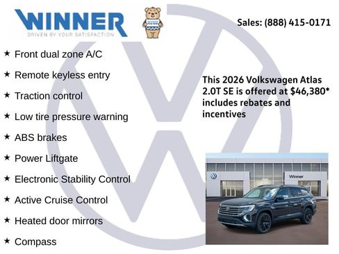 New 2026 Volkswagen Atlas SE image 2