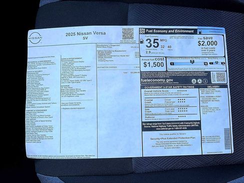 New 2025 Nissan Versa SV w/ Trunk Package image 21