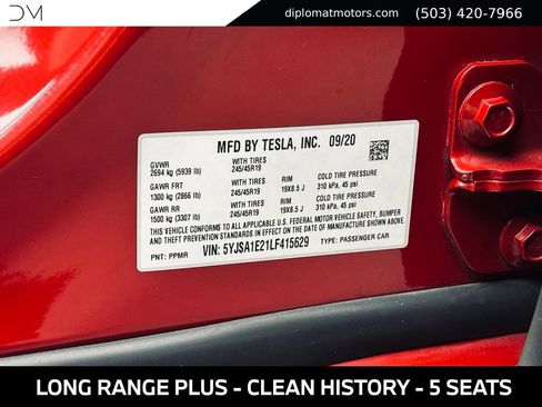 Used 2020 Tesla Model S Long Range Plus AWD/4WD image 43