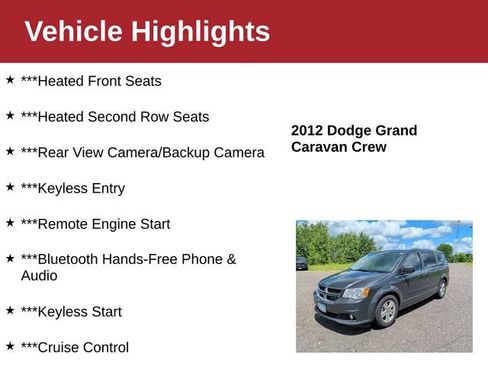 Used 2012 Dodge Grand Caravan Crew w/ Crew Value Pkg FWD image 4