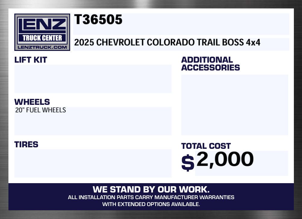 Used 2025 Chevrolet Colorado Trail Boss w/ Midnight Edition AWD/4WD image 2