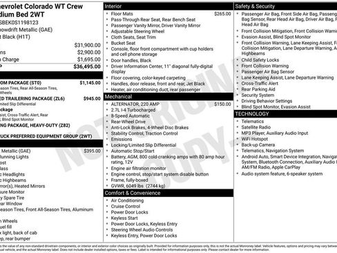Used 2025 Chevrolet Colorado W/T w/ WT Custom Package RWD image 5