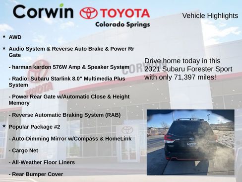 Used 2021 Subaru Forester Sport w/ Popular Package #2 image 7