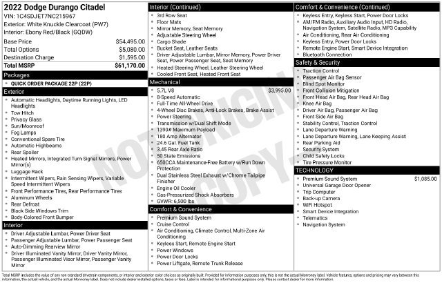 Used 2022 Dodge Durango Citadel AWD/4WD image 37