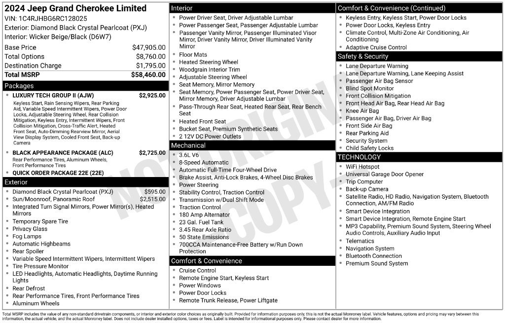 Certified 2024 Jeep Grand Cherokee Limited w/ Luxury Tech Group II AWD/4WD image 44