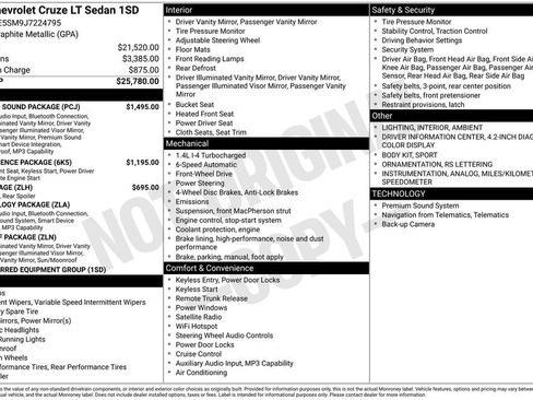 Used 2018 Chevrolet Cruze LT w/ Sun And Sound Package FWD image 6