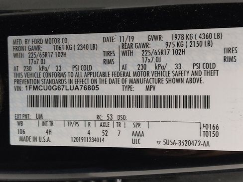 Used 2020 Ford Escape SE FWD image 33