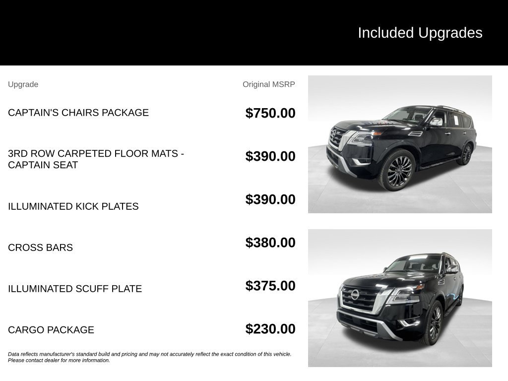 Used 2023 Nissan Armada Platinum w/ Captain's Chairs Package AWD/4WD image 2