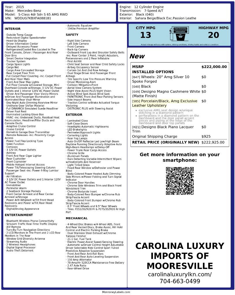 Used 2015 Mercedes-Benz S 65 AMG Sedan image 59