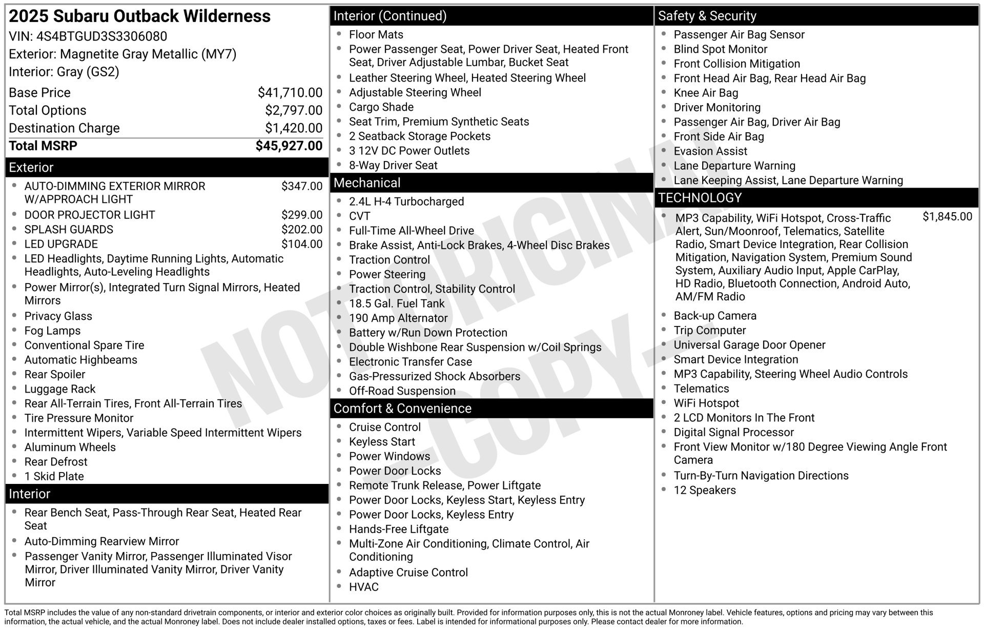 Used 2025 Subaru Outback Wilderness AWD/4WD image 4