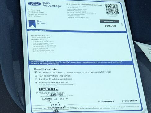 Certified 2018 Ford Mustang Convertible RWD image 13