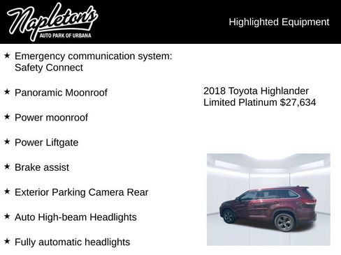 Used 2018 Toyota Highlander Limited Platinum w/ Protection Package #3 AWD/4WD image 5