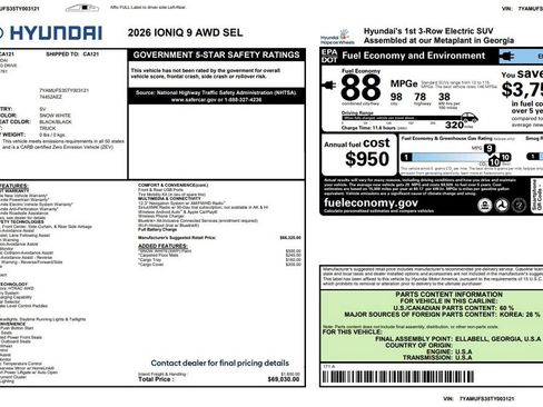 Used 2026 Hyundai Ioniq 9 SEL AWD/4WD image 3