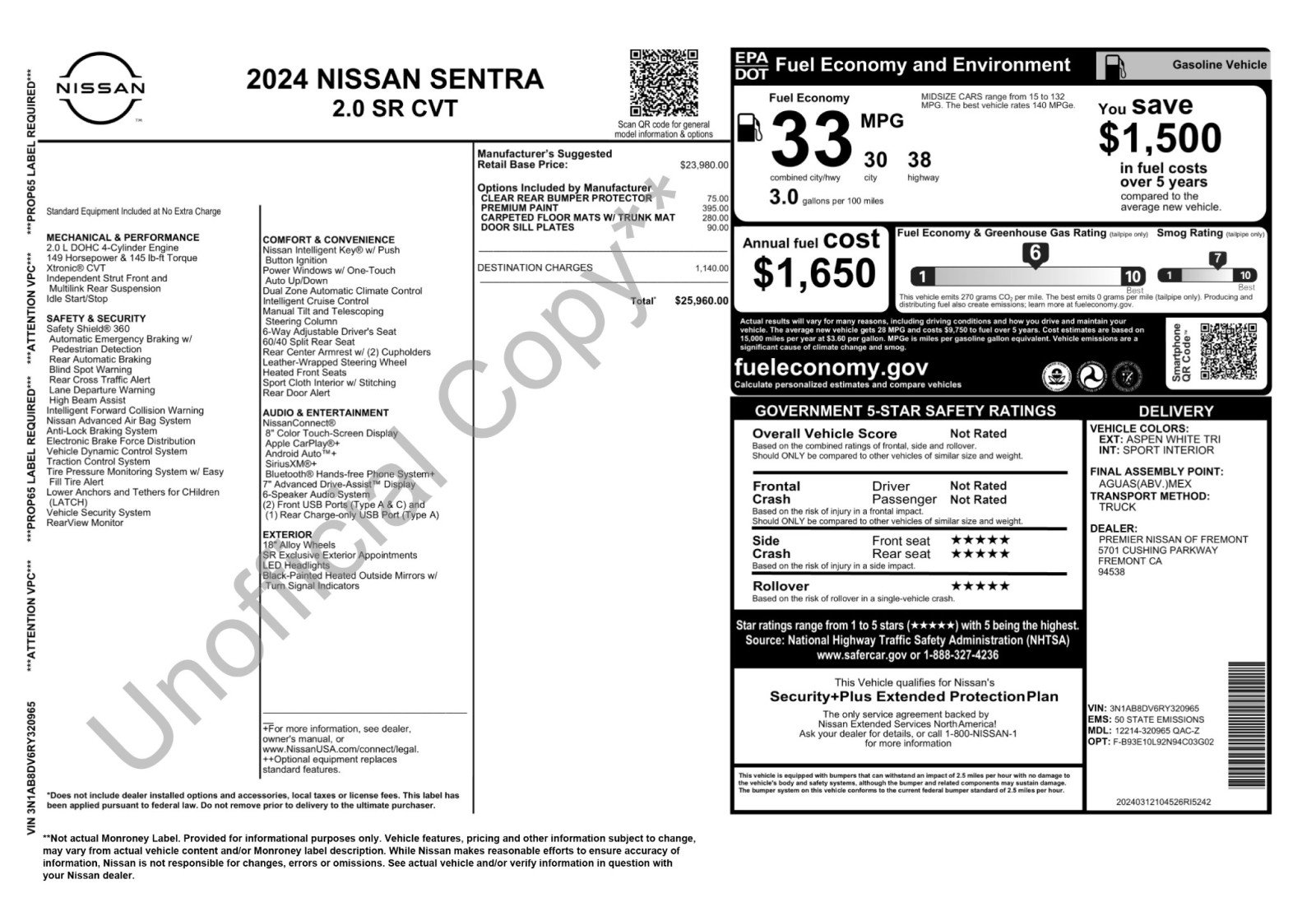 Used 2024 Nissan Sentra SR FWD image 47