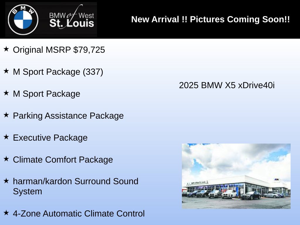 Used 2025 BMW X5 xDrive40i w/ Executive Package AWD/4WD image 3
