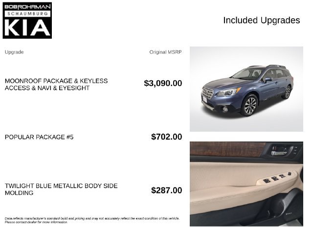 Used 2016 Subaru Outback 2.5i Limited AWD/4WD image 4