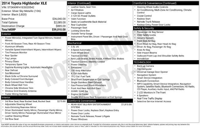 Used 2014 Toyota Highlander XLE FWD image 27