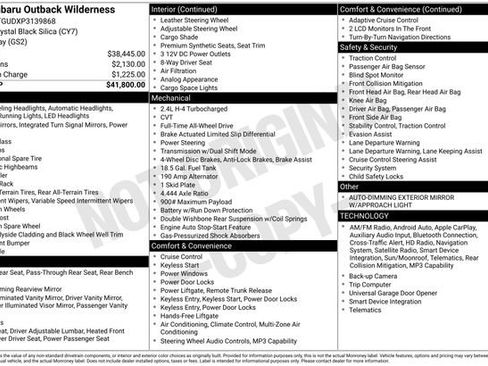 Certified 2023 Subaru Outback Wilderness AWD/4WD image 36