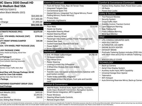 Used 2020 GMC Sierra 3500 Denali w/ Denali Ultimate Package AWD/4WD image 13