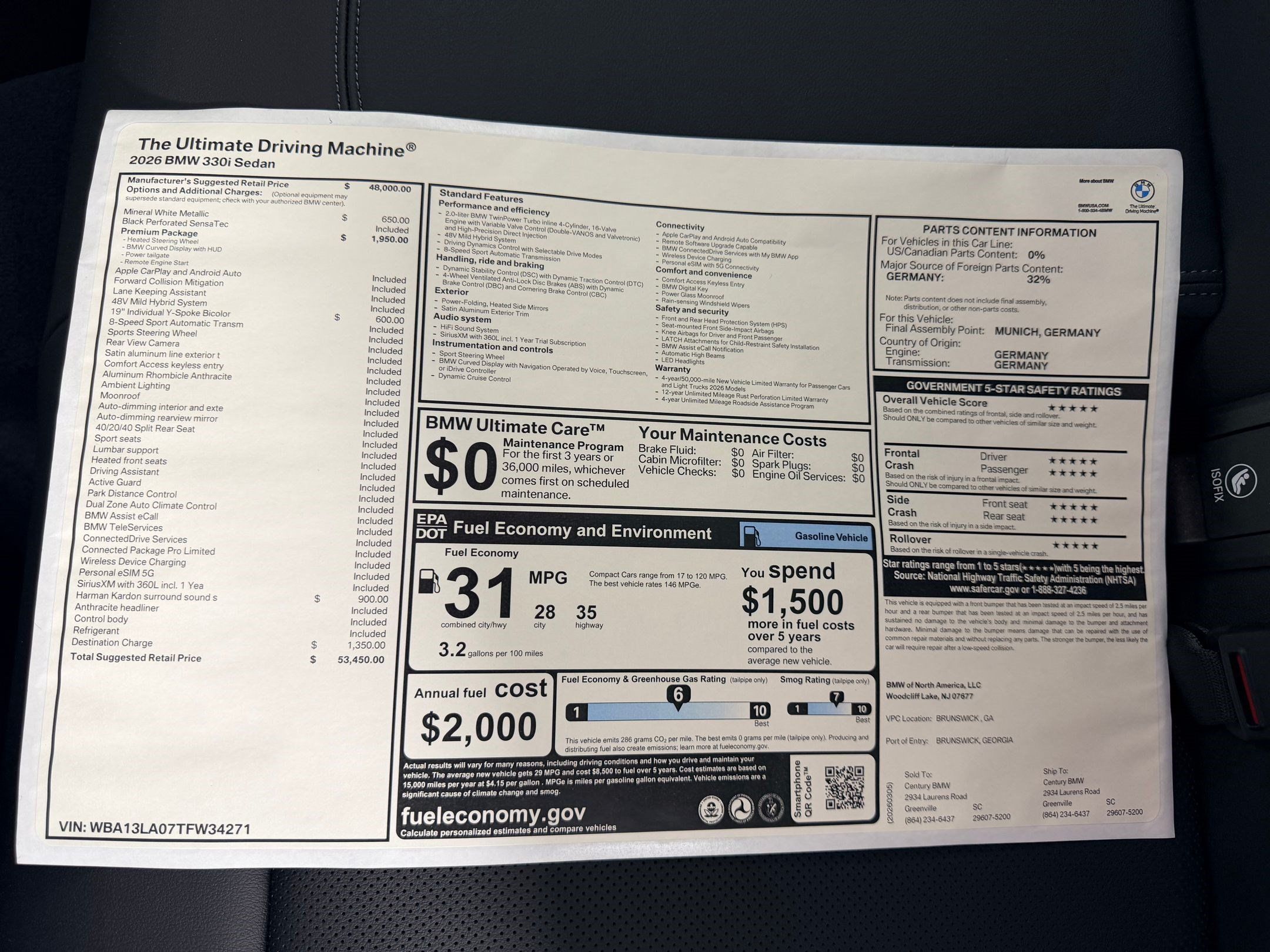 Used 2026 BMW 330i Sedan w/ Premium Package RWD image 20
