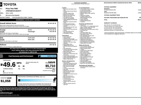 Used 2012 Toyota Prius Two image 22