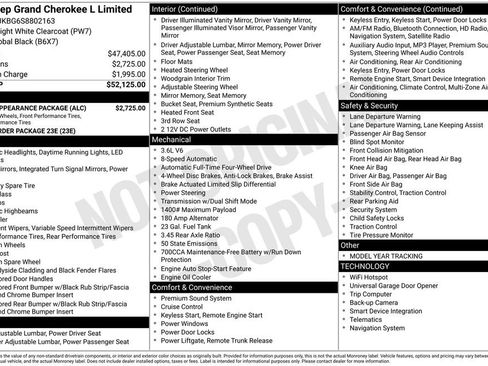 New 2025 Jeep Grand Cherokee L Limited w/ Black Appearance Package image 9