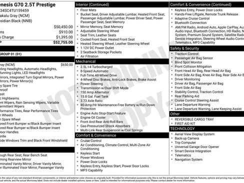 Used 2026 Genesis G70 2.5T Prestige image 35