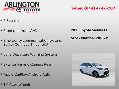 Used 2025 Toyota Sienna LE FWD image 4