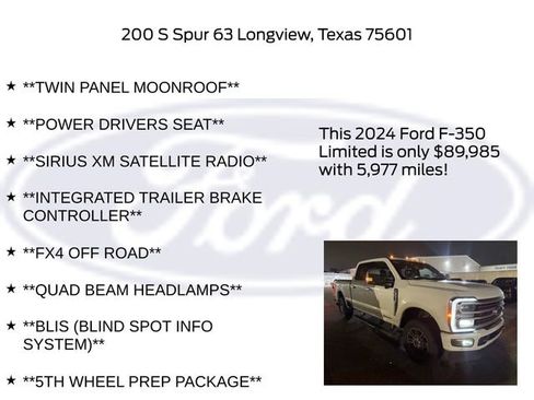 Used 2024 Ford F350 Limited w/ FX4 Off-Road Package image 7