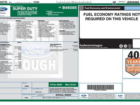 Used 2018 Ford F450 Platinum w/ Platinum Ultimate Package AWD/4WD image 1