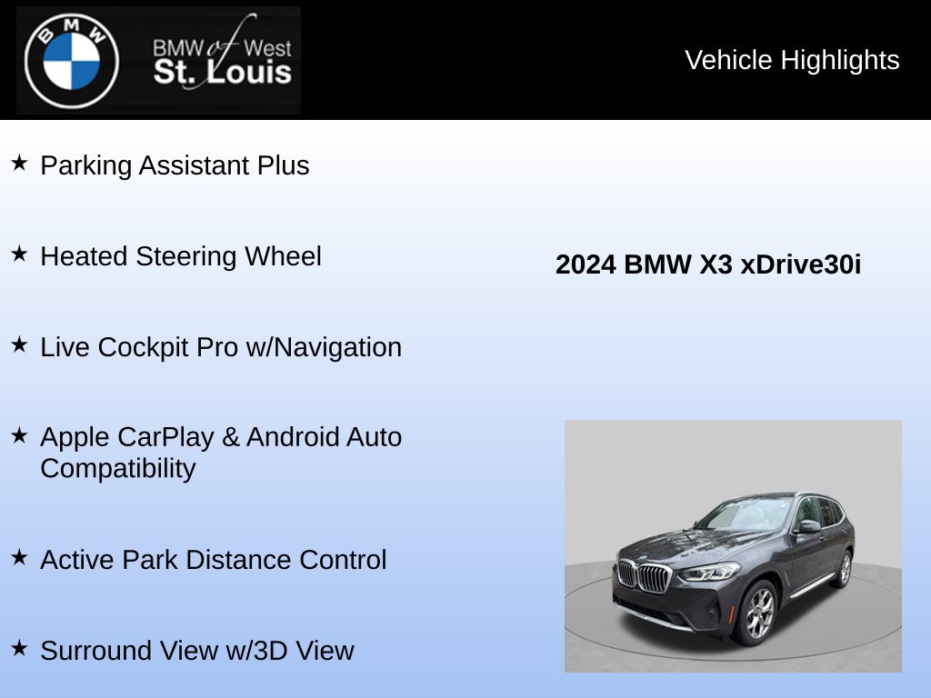 Used 2024 BMW X3 xDrive30i w/ Premium Package AWD/4WD image 24