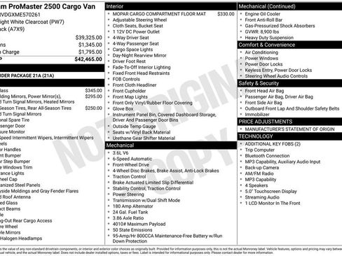 Used 2021 RAM ProMaster 2500 FWD image 8