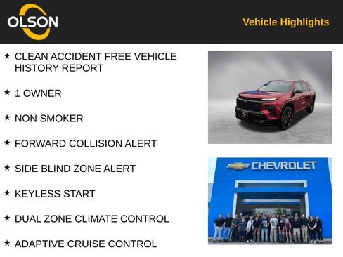 Used 2024 Chevrolet Traverse RS w/ LPO, Floor Liner Package image 2