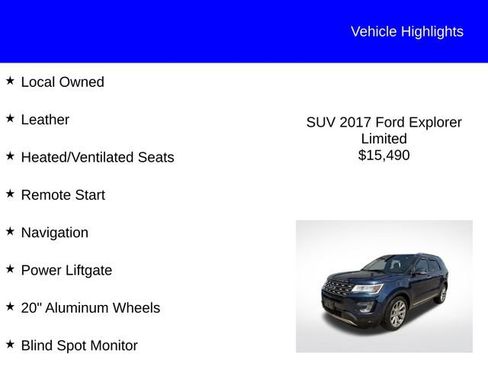Used 2017 Ford Explorer Limited w/ Equipment Group 301A FWD image 2