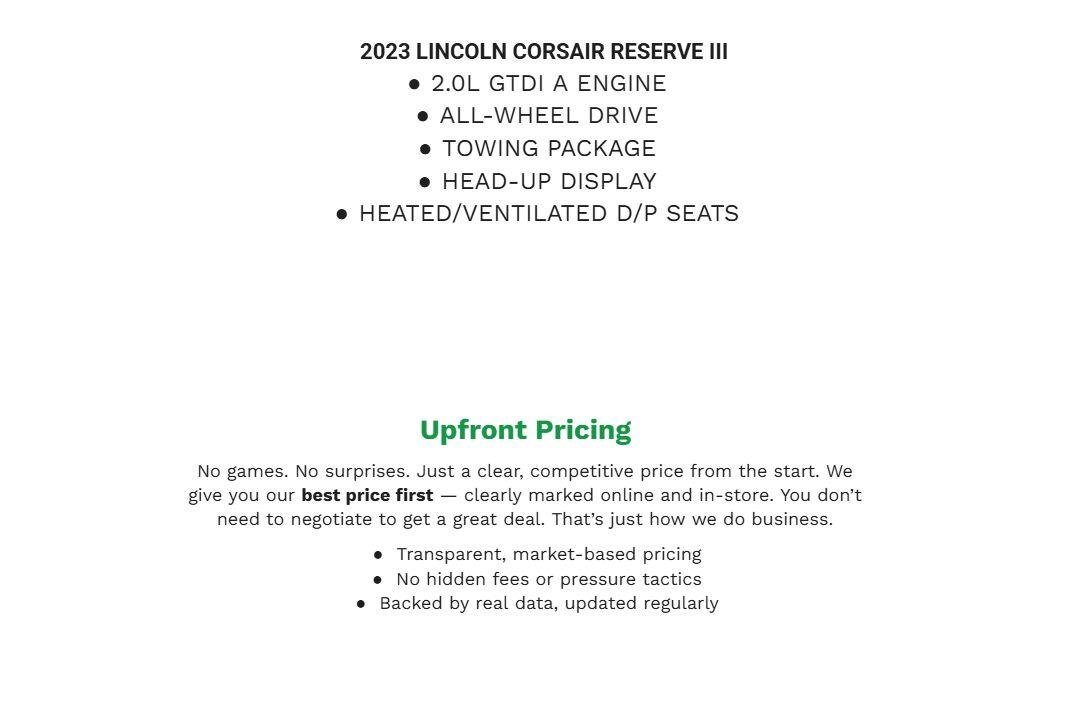 Used 2023 Lincoln Corsair Reserve AWD/4WD image 2