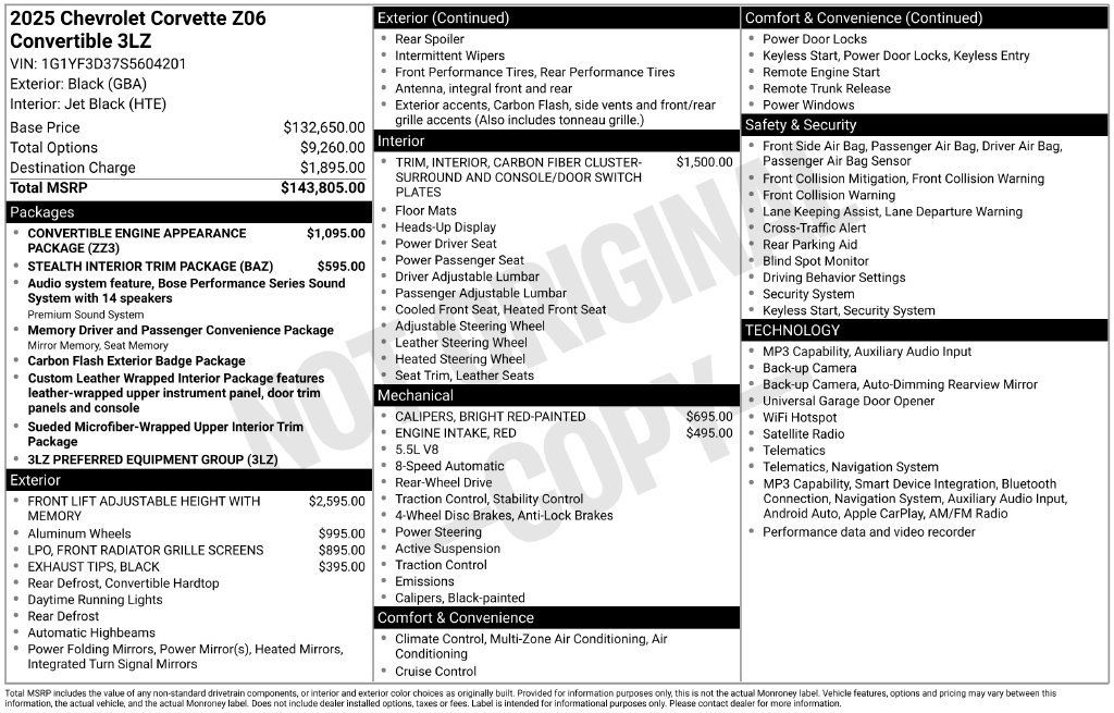 Used 2025 Chevrolet Corvette Z06 RWD image 18