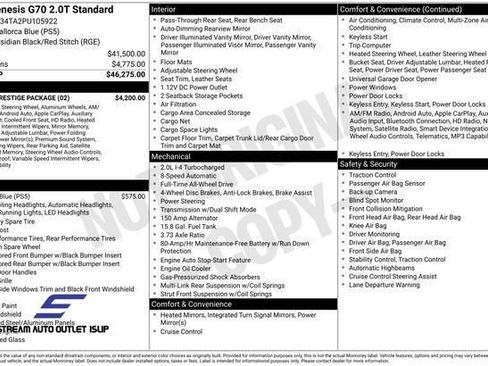 Used 2023 Genesis G70 2.0T w/ Sport Prestige Package image 38