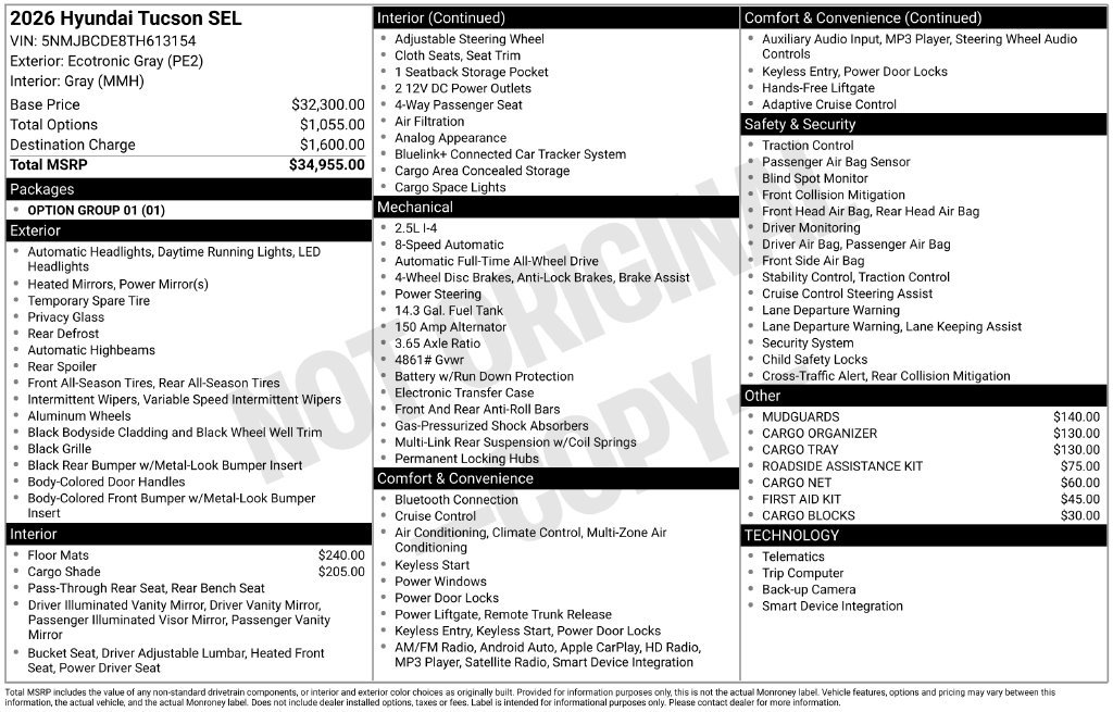 Certified 2026 Hyundai Tucson SEL AWD/4WD image 3