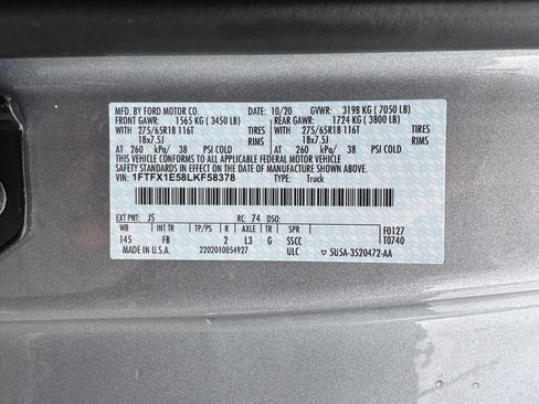 Used 2020 Ford F150 XLT w/ Equipment Group 302A Luxury AWD/4WD image 52