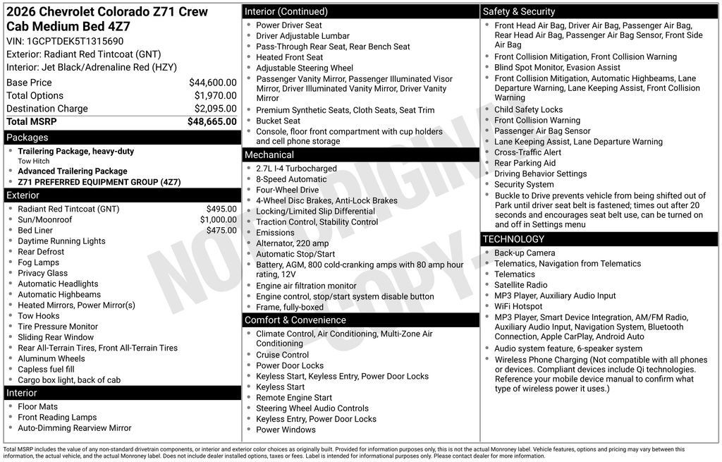 New 2026 Chevrolet Colorado Z71 AWD/4WD image 5