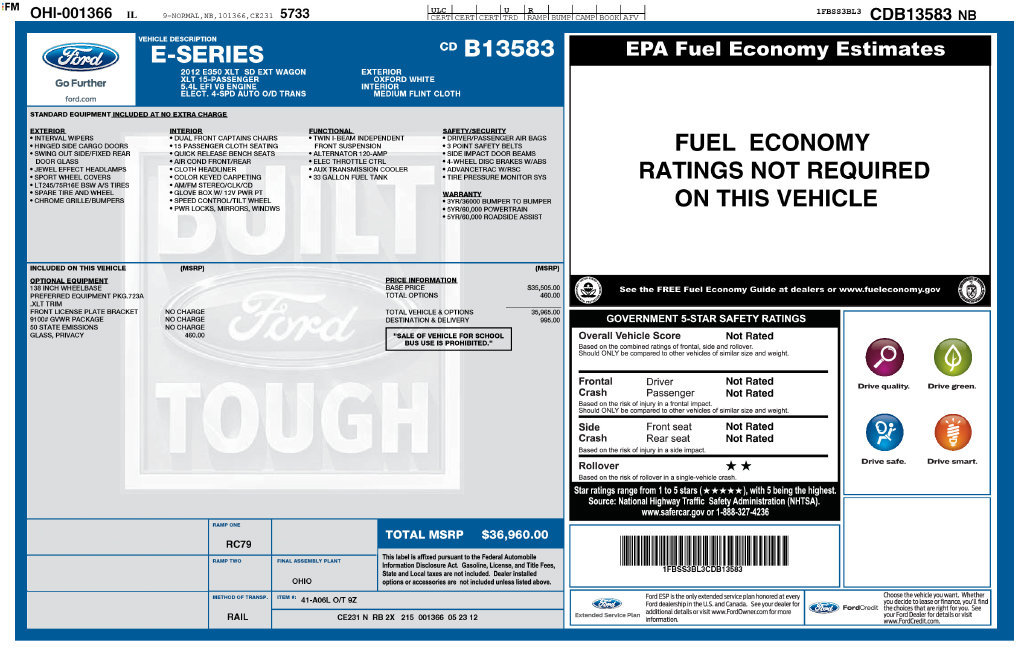 Used 2012 Ford E-350 and Econoline 350 XLT RWD image 2