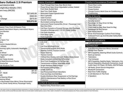 Used 2017 Subaru Outback 2.5i Premium image 9