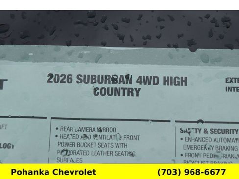 New 2026 Chevrolet Suburban High Country AWD/4WD image 28