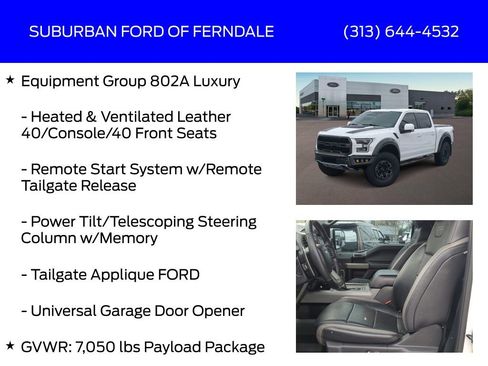 Used 2018 Ford F150 Raptor w/ Equipment Group 802A Luxury image 21