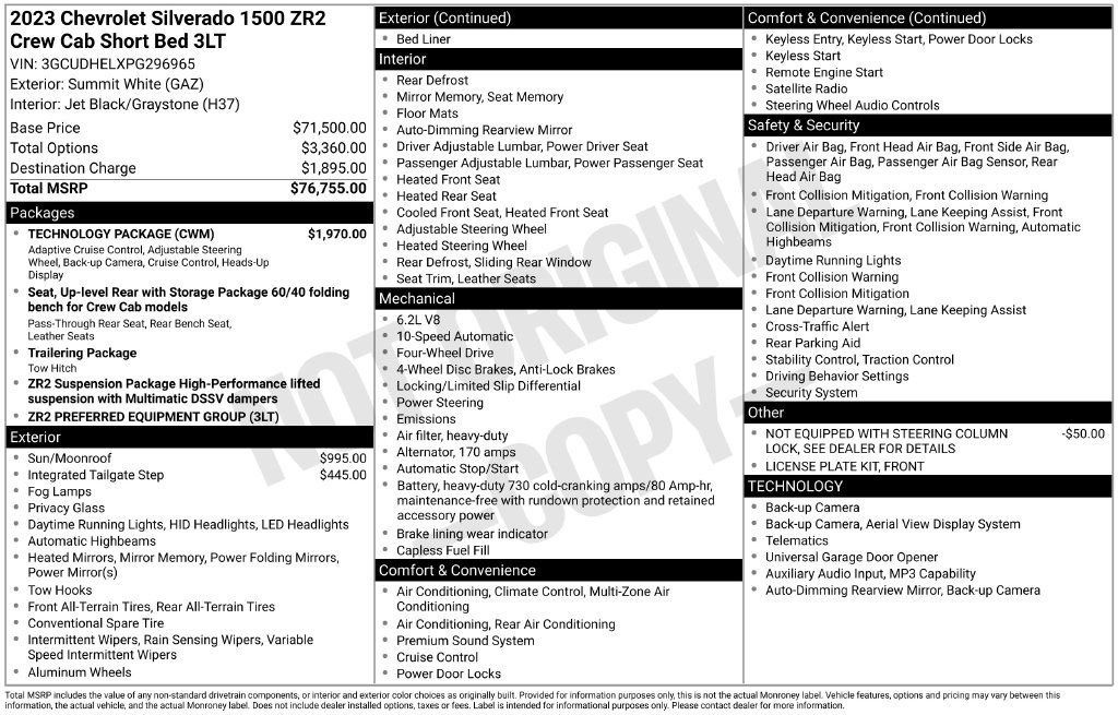Certified 2023 Chevrolet Silverado 1500 ZR2 w/ Technology Package AWD/4WD image 11