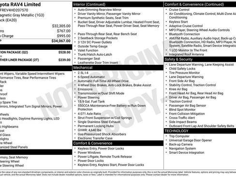 Used 2017 Toyota RAV4 Limited w/ Protection Package image 2